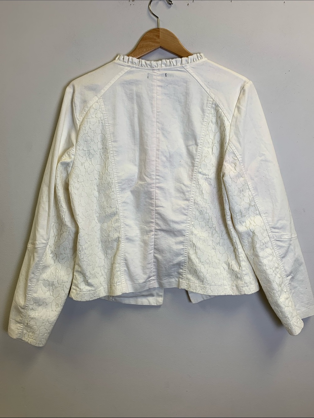 Maurices White Lace-Accent Open Jacket - Picture 5 of 6